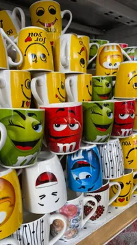 مج سيراميك بتصاميم إيموجي وشخصيات إم آند إمز (M&M's)