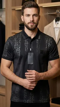 قميص بولو رجالي بنقشة شعار بوس - هوغو بوس (Hugo Boss)