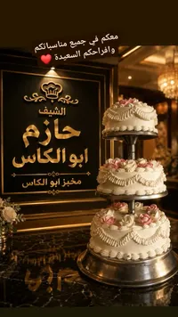 قالب كيك للمناسبات - مخبز الشيف حازم ابو الكاس