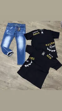 طقم ملابس رجالية - بنطال جينز وقمصان إمبوريو فالنتينو (Emporio Valentino)