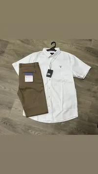 طقم ملابس رجالي صيفي - قميص غانت وبنطال تومي هيلفيغر (Gant & Tommy Hilfiger)
