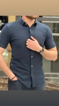 قميص بولو رجالي كاجوال - أزرق داكن