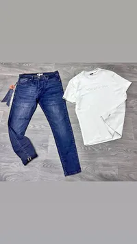 طقم ملابس رجالي صيفي - بنطال جينز وتيشرت (Son of a Tailor)