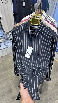 قميص رجالي مخطط بأكمام طويلة - زارا (Zara)