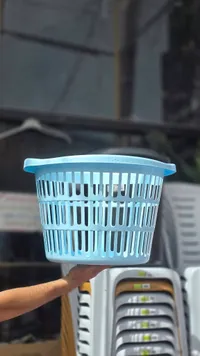 سلة غسيل بلاستيكية دائرية