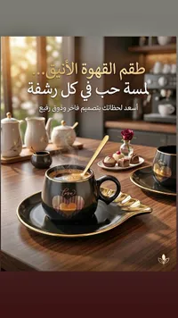 طقم قهوة فاخر بتصميم قلب (Love)
