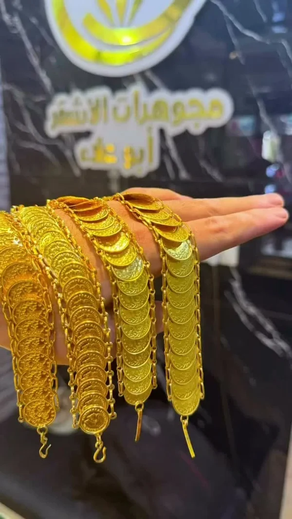 أساور ليرات ذهب - مجوهرات الأشقر أبو خلف - مجوهرات - سوق غزة