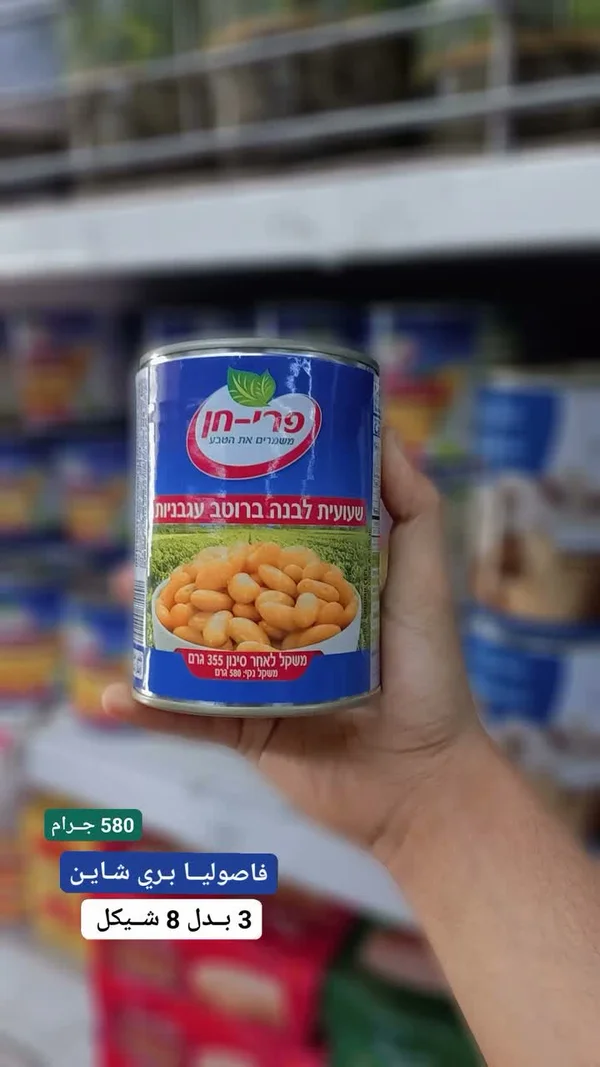 فاصوليا بيضاء بصلصة الطماطم - بري شاين (Pri-Chen) - مواد غذائية وبقالة - سوق غزة