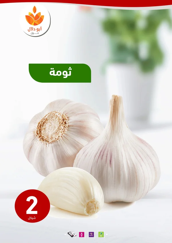 ثوم طازج - أبو دلال مول - مواد غذائية وبقالة - سوق غزة