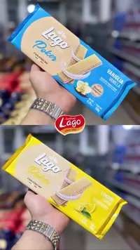 ويفر بوكر بحشوة الفانيليا والليمون - لاغو (Lago)