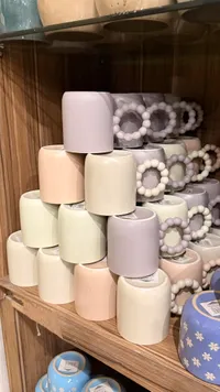 حامل فناجين سيراميك بخرز الؤلؤ