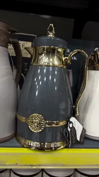 إبريق قهوة تركي - تصميم فاخر أسود وذهبي
