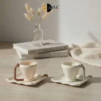 طقم فناجين قهوة سيراميك بتصميم عصري - إيه دي سي (A.D.C)