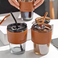كوب حافظ للحرارة بغطاء وماصة - Gorgous