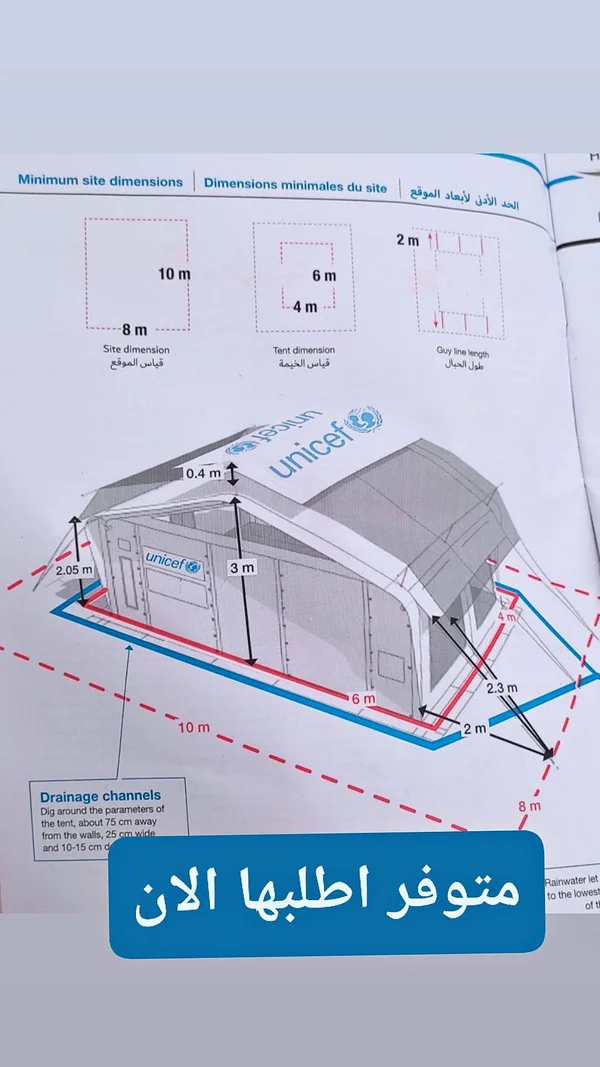 خيمة إغاثة ميدانية - يونيسف (UNICEF) - خيام وإيواء - سوق غزة