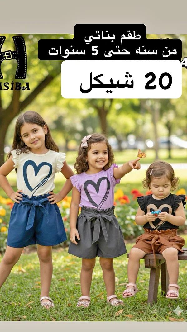 طقم بناتي صيفي - هاسيبا (Hasiba) - ملابس أطفال - سوق غزة