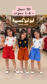 طقم ملابس صيفي للأطفال - أبو أبو حصيرة - سوق غزة