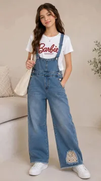 طقم سالوبيت جينز مع تيشيرت باربي (Barbie)