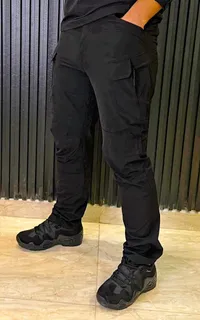 بنطلون كارجو رجالي أسود