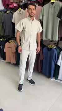 طقم صيفي رجالي كاجوال - قميص وبنطال