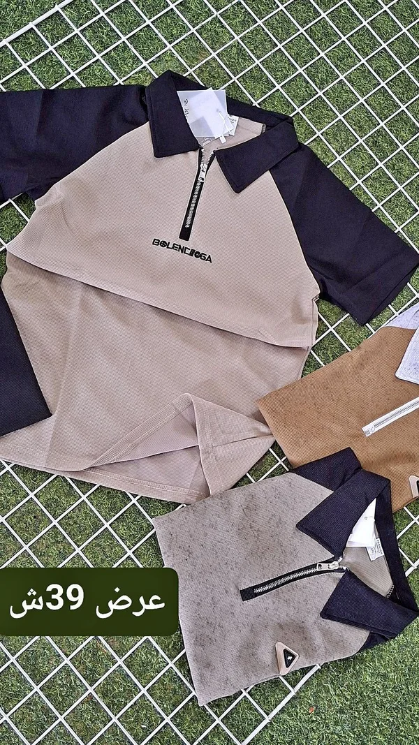 تيشيرت بولو بسحاب - بولينسيوجا (Balenciaga) - ملابس رجالية - سوق غزة