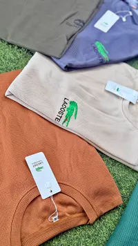 تيشيرت رجالي صيفي بنسيج الوافل - لاكوست (Lacoste)