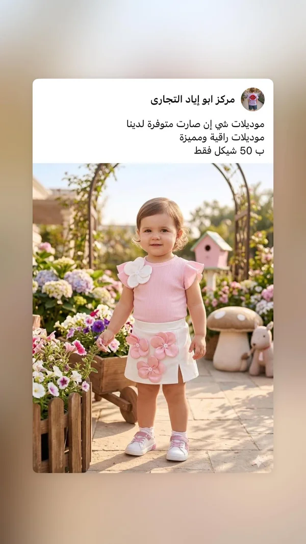 طقم ملابس صيفي للبنات - شي إن (Shein) - ملابس أطفال - سوق غزة