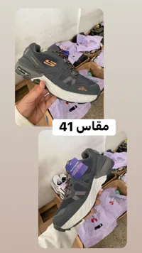 حذاء رياضي Skechers رمادي برتقالي مقاس 41