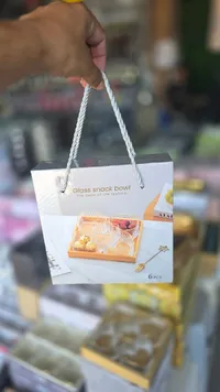 طبق تقديم مقسمات زجاجية (Glass snack bowl)