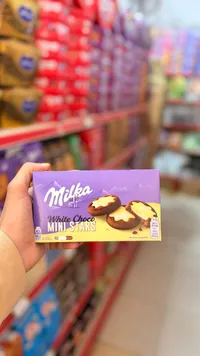 بسكويت ميني ستارز بالشوكولاتة البيضاء - ميلكا (Milka)