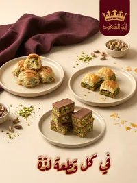 حلويات أبو الشهود - تشكيلة فستق وشوكولاتة