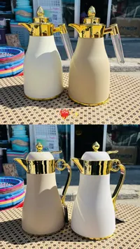 إبريق قهوة وشاي بتصميم فاخر ذهبي