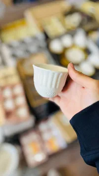 فناجين قهوة بيضاء - فخار