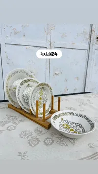 طقم صحون سيراميك - 24 قطعة