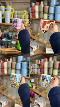 كوب سيراميك بتصميم كرتوني ملون