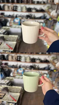 كوب سيراميك بتصميم مضلع
