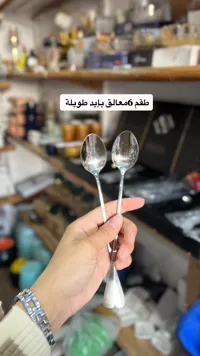 ملاعق طعام بيد طويلة
