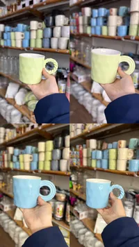كوب سيراميك ملون بمقبض