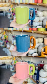 كوب سيراميك ملون بمقبض