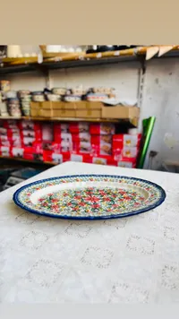 طبق تقديم سيراميك بنقشة الزهور