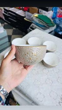 طقم زبادي سيراميك مزخرف