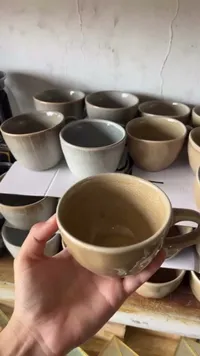 طقم أكواب سيراميك بتصميم عصري