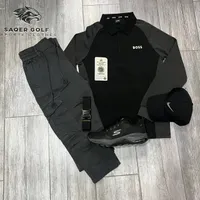 طقم رجالي بوص - بولو وبنطلون وإكسسوارات