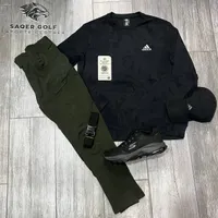 طقم رجالي أديداس - قميص وبنطال وقبعة