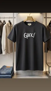 تيشيرت رجالي أسود - غوتشي (Gucci)