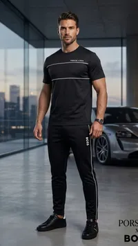 طقم ملابس رياضية رجالي - بورش بوس (Porsche x Boss)