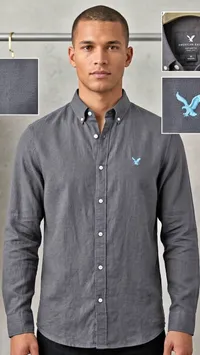 قميص رجالي بأكمام طويلة - أمريكان إيجل (American Eagle)