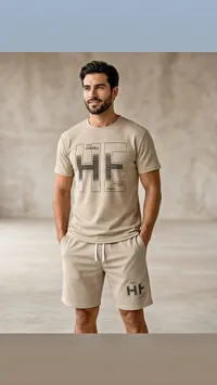 طقم صيفي رجالي قطعتين - اتش اي (HE)