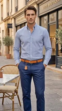 قميص مخطط بأزرار - Elite Boutique