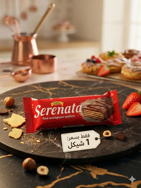 ويفر مغطى بالشوكولاتة - سيريناتا من توتيس (Tottis) - مواد غذائية وبقالة - سوق غزة